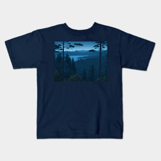 Blue Dusk Forest View #7 Kids T-Shirt